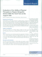Evaluation of the ability of physical therapists to palpate intrapelvic motion with the stork test on the support side