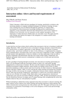 Interaction online: above and beyond requirements of assessment