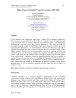 Malay numeral classifier usage in caretaker-child talk