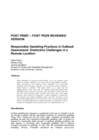 Responsible gambling practices in outback Queensland: distinctive challenges in a remote location