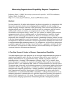 Measuring organisational capability: beyond competence