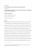 Using friendship to build professional family work relationships where child neglect is an issue: worker perceptions