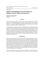 Adults contemplating university study at a distance: issues, themes and concerns