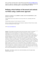 Defining critical habitats of threatened and endemic reef fishes with a multivariate approach