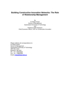Building constructive innovation networks: role of relationship management