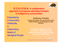 The ECHIDNA project: a collaborative approach to progress self-determination in Indigenous communities