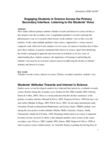 Engaging students in science across the primary secondary interface: listening to the students’ voice