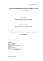Contractual relationships for better stewardship of privatised critical infrastructures
