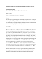 Older LGBT people’s care networks and communities of practice: a brief note