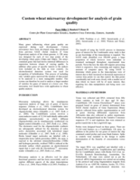 Custom wheat microarray development for analysis of grain quality