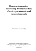 Finance and accounting outsourcing : an empirical study of service providers and small business in Australia