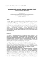 Sustainable timber harvesting: simulation studies in the tropical rainforests of north Queensland