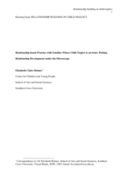 Relationship-based practice with families where child neglect is an issue: putting relationship development under the microscope