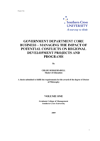 Government department core business - managing the impact of potential conflicts on regional development projects and programs