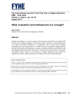 What is student centredness and is it enough?