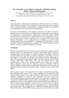 The Australian Army soldier's perspective of flexible learning: reserve distance learning pilot