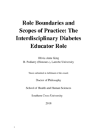 Role boundaries and scopes of practice : the interdisciplinary diabetes educator role