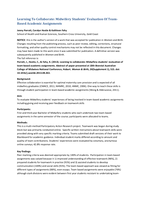 Learning to collaborate: midwifery students’ evaluation of team-based academic assignments