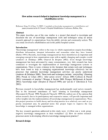 A spotlight on knowledge management in a rehabilitation unit