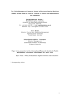 The public management issues of access to electronic gaming machines (EGMs): a case study of policy in Victoria, its effects and requirements for evaluation