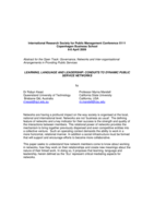 Learning, language and leadership: conduits to dynamic public service networks