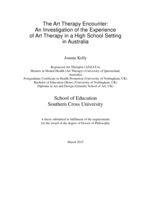 The art therapy encounter : an investigation of the experience of art therapy in a high school setting in Australia