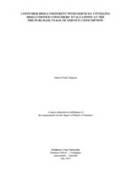 Consumer disillusionment with services : unveiling disillusioned customers' evaluations at the pre-purchase stage of service consumption