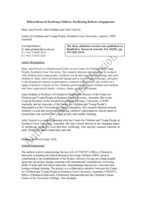 Ethical research involving children: facilitating reflexive engagement