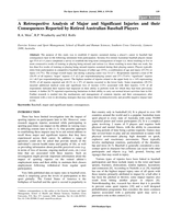 A retrospective analysis of major and significant injuries and their consequences reported by retired Australian baseball players