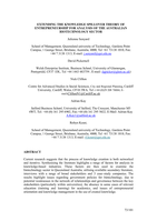 Extending the knowledge spillover theory of entrepreneurship for analysis of the Australian biotechnology sector