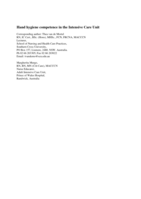 Hand hygiene competence in the intensive care unit