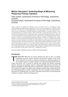 Mentor educators' understandings of mentoring preservice primary teachers