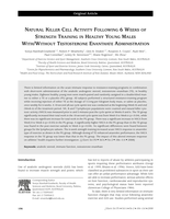 Natural killer cell activity following six weeks of strength training in healthy young males with/without testosterone enanthate administration