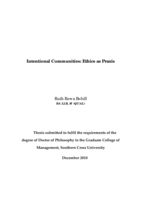 Intentional Communities: Ethics as Praxis