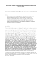 Assessment: a tool for development and engagement in the first year of university study