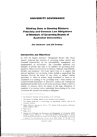 Blinking dons or donning blinkers: fiduciary and common law obligations of members of governing boards of Australian universities