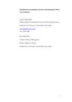 Identifying the psychological constructs underpinning the effects of retrenchment