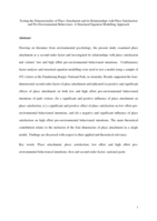 Testing the dimensionality of place attachment and its relationships with place satisfaction and pro-environmental behaviours: a structural equation modelling approach