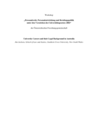 University careers and their legal background in Australia
