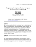 Progressing participation: taming the space between rhetoric and reality