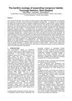 The benthic ecology of expanding mangrove habitat, Tauranga Harbour, New Zealand