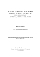 Between islands : an overview of obsidian paths in the Western Mediterranean (Corsica, Middle Neolithic)