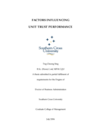 Factors influencing unit trust performance
