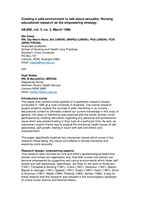 Creating a safe environment to talk about sexuality: nursing educational research as the empowering strategy