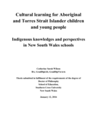 Cultural learning for Aboriginal and Torres Strait Islander children and young people: Indigenous knowledges and perspectives in New South Wales schools