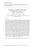 The impact of controlled tidal exchange on drainage water quality in acid sulphate soil backswamps