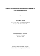 Analysis of direct shots at goal from free kicks in elite women's football