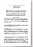 Instructional design: how do we know our learners?