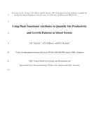 Using plant functional attributes to quantify site productivity and growth patterns in mixed forests