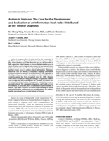 Autism in Vietnam: the case for the development and evaluation of an information book to be distributed at the time of diagnosis